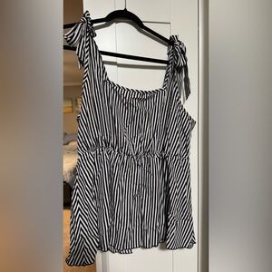 Striped Black and White Women's Top